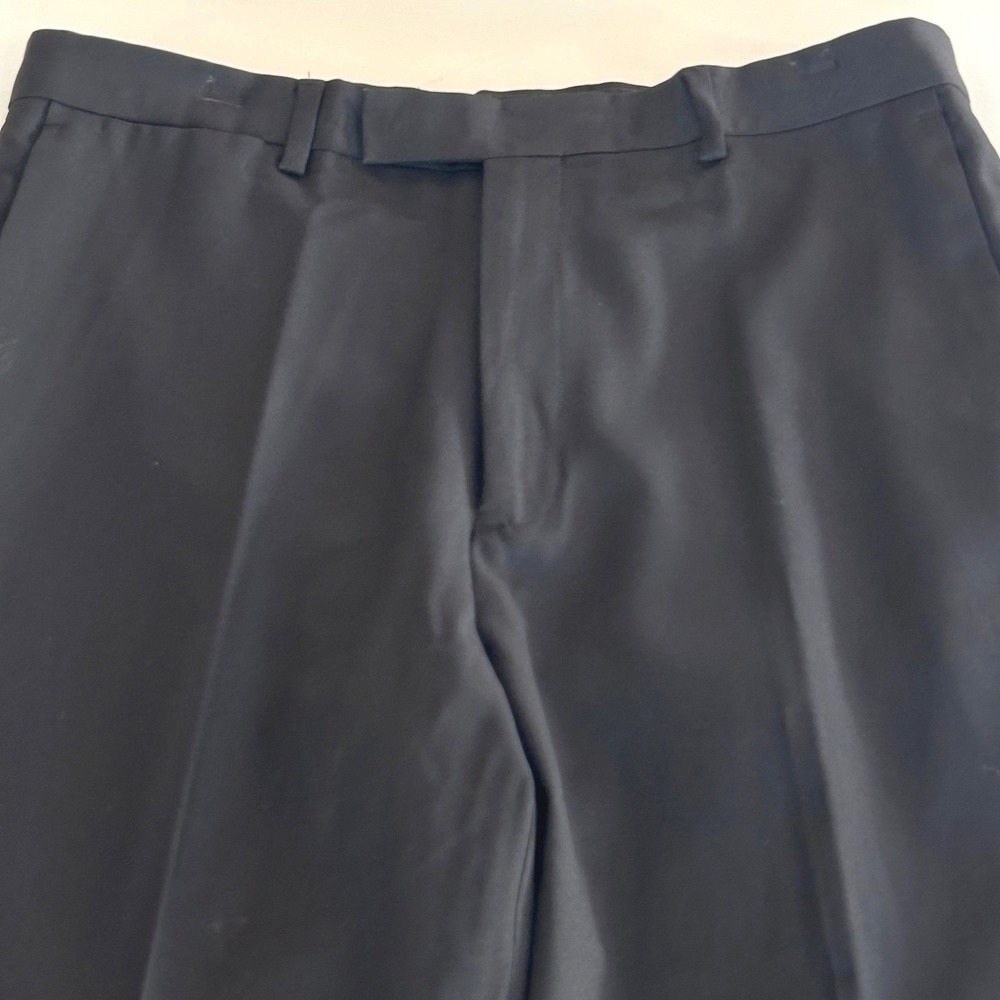 Mens Classic Dress Pants Black Flat Front Straight Leg Claiborne 30x32 - Picture 4 of 8
